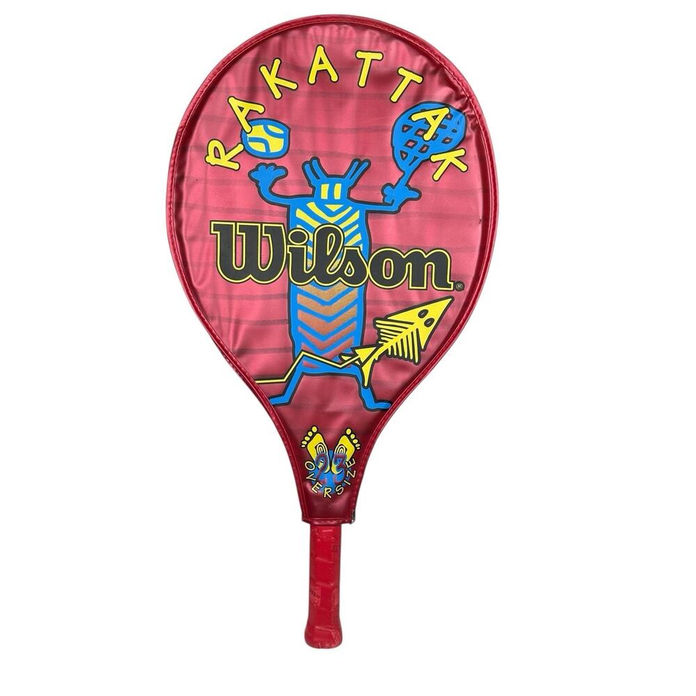 Wilson Rakattak Tennis Racquet 4" Grip 23 Oversize With Original Cover Case Red